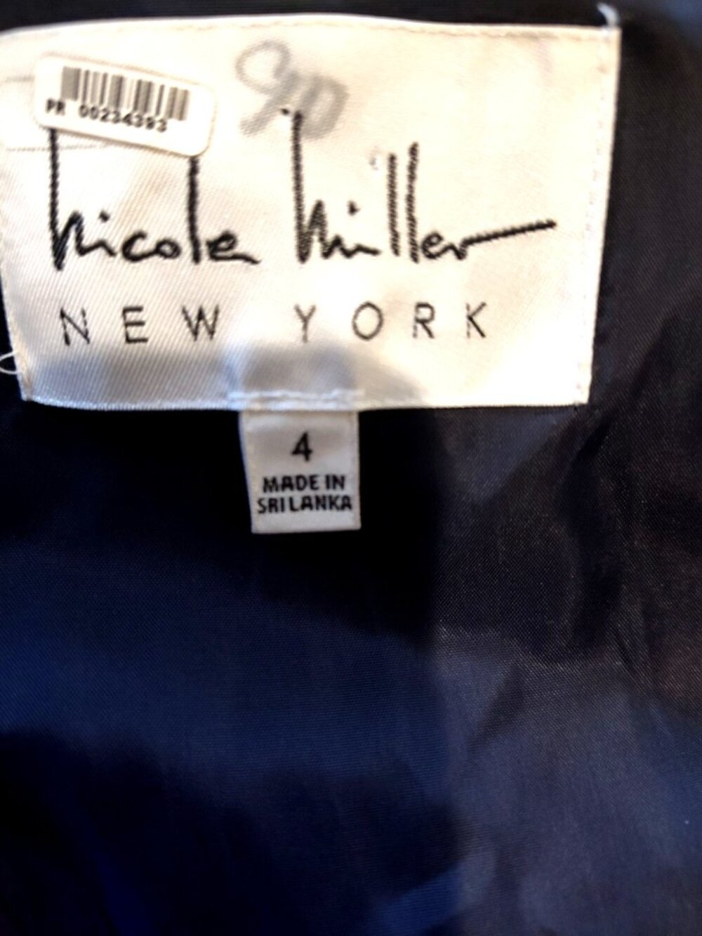 Nicole Miller Navy Blue Halter Floral Lace Cocktail Dress Size 4 - Picture 6 of 7